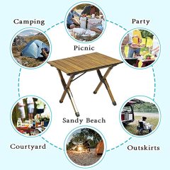 BNcompany folding portable camping Coffee Table egg roll table for outdoor picnic Lawn Garden Table