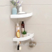 Double Sides Suction Cups ABS Tray Plastic Shelves Bathroom Corner Shelf