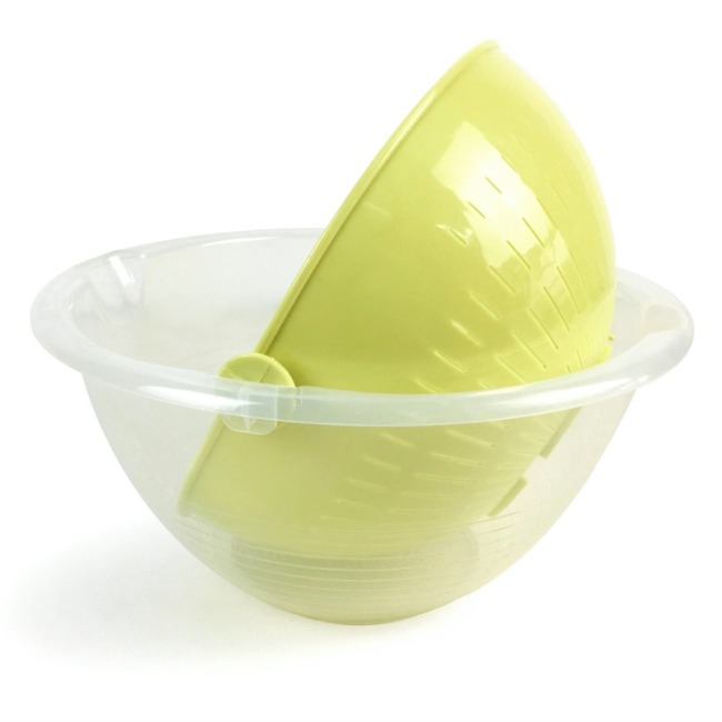 Kitchenware 2 in 1 Round Washing Drainer Basket Bowl Plastic Strainer