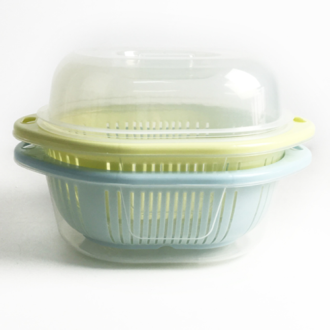 Plastic kitchen utensils 3 in 1 food fruit vegetable drainer basket and filter colander