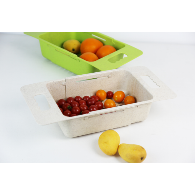 China Kitchen Utensils Wholesale Telescopic Plastic Fruit Drainer Filter Basket With Ears