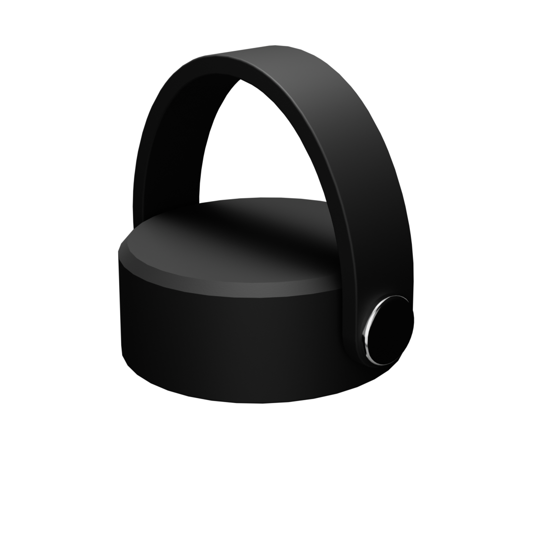 Sleek black lid with built-in carry handle and screw-on seal